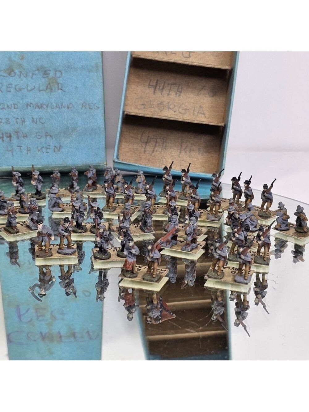 50 Lead Soldiers Confederate Miniatures Military Army Painted Detailed Vintage